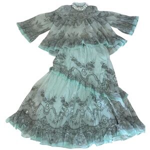 Mint Green Ruffled Sheer Dress XL NEW no tags!